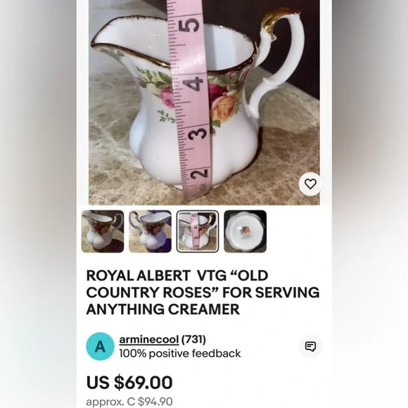 Royal Albert,Old Country Roses Creamer - Picture 4 of 4